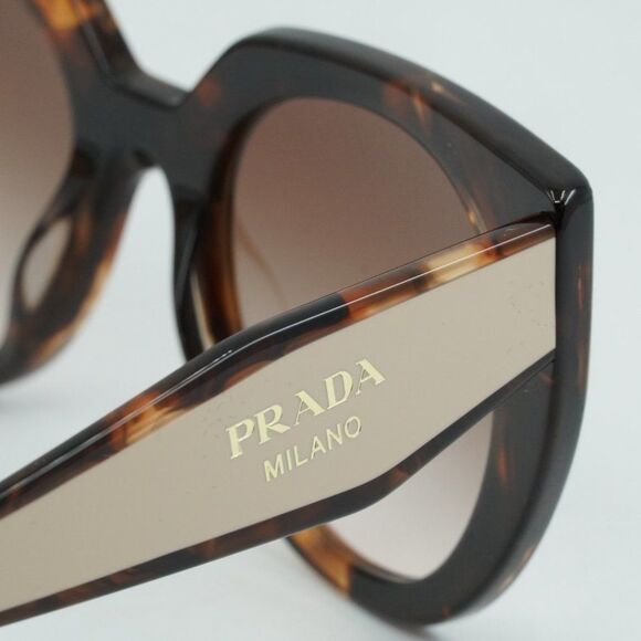 💯 NEW PRADA PR14WS 01R0A6 CARAMEL TORTOISE/BROWN GRADIENT SUNGLASSES - Picture 7 of 9